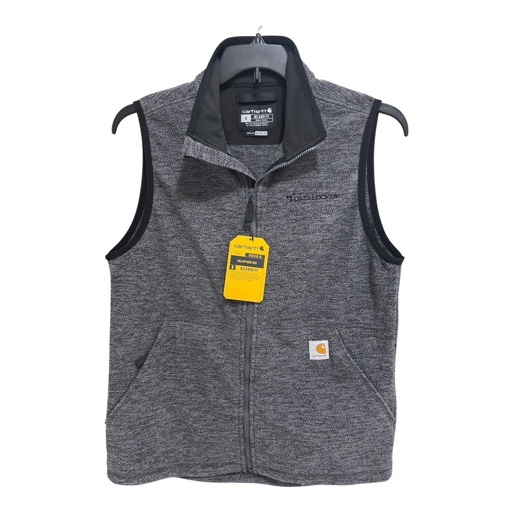CARHARTT Men's Fleece Vest Relaxed Fit Sleeveless Charcoal Gray Mock Neck Size S